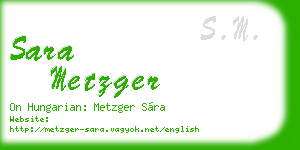 sara metzger business card